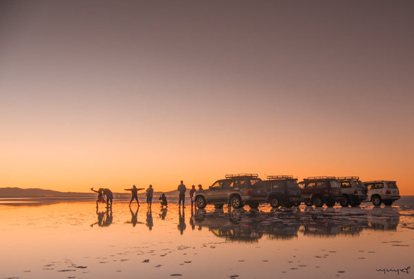 Foto Decorar Paisajes Reflejo Camionetas Uyuni