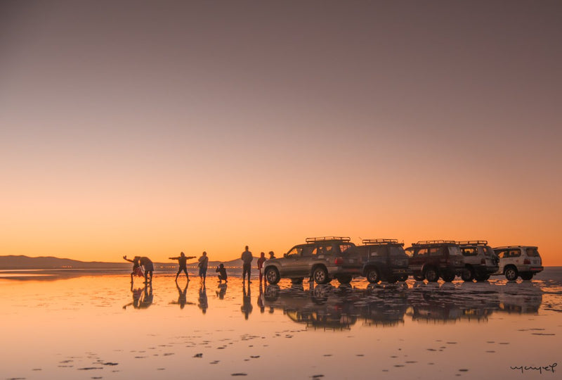Foto Decorar Paisajes Reflejo Camionetas Uyuni
